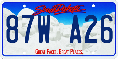 SD license plate 87WA26
