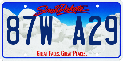 SD license plate 87WA29