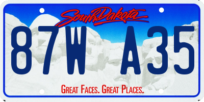 SD license plate 87WA35
