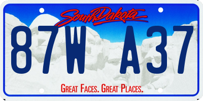 SD license plate 87WA37