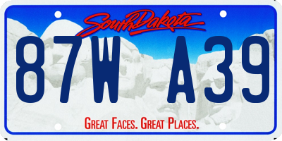 SD license plate 87WA39