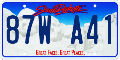 SD license plate 87WA41