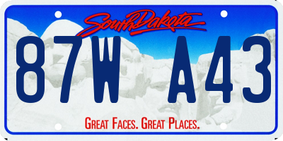 SD license plate 87WA43