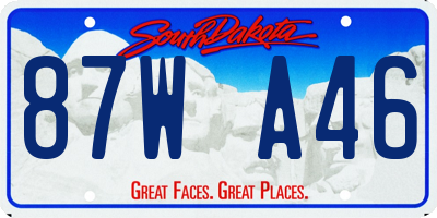 SD license plate 87WA46
