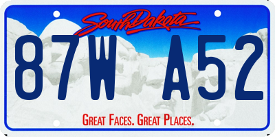SD license plate 87WA52