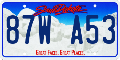 SD license plate 87WA53