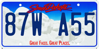 SD license plate 87WA55