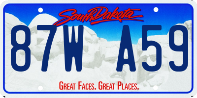 SD license plate 87WA59