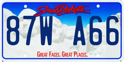 SD license plate 87WA66