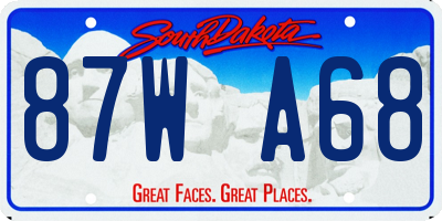 SD license plate 87WA68