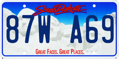 SD license plate 87WA69