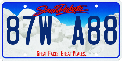 SD license plate 87WA88