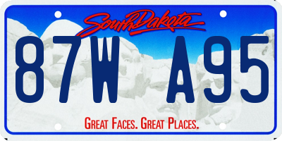 SD license plate 87WA95