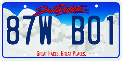 SD license plate 87WB01