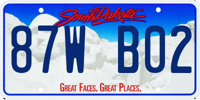 SD license plate 87WB02