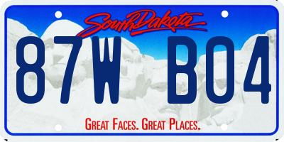 SD license plate 87WB04