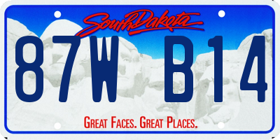SD license plate 87WB14