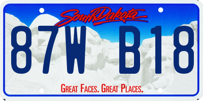 SD license plate 87WB18