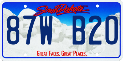 SD license plate 87WB20