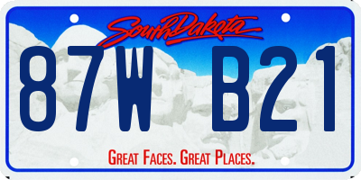 SD license plate 87WB21