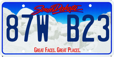 SD license plate 87WB23