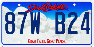 SD license plate 87WB24