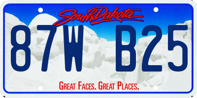 SD license plate 87WB25