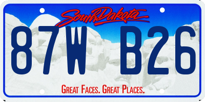 SD license plate 87WB26