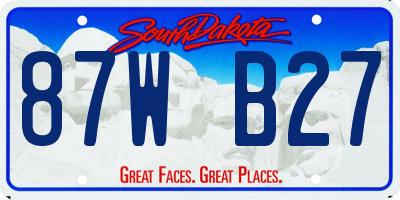 SD license plate 87WB27