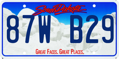 SD license plate 87WB29