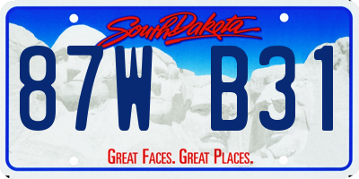 SD license plate 87WB31