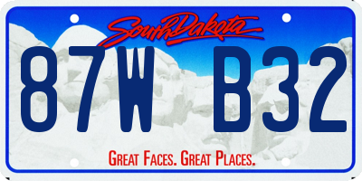 SD license plate 87WB32