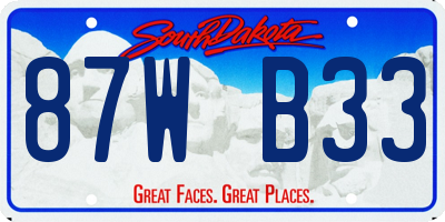 SD license plate 87WB33
