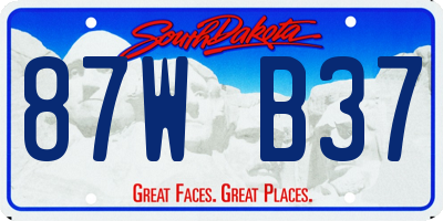 SD license plate 87WB37