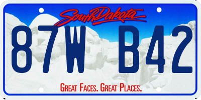 SD license plate 87WB42