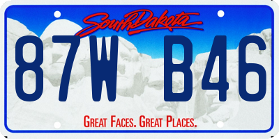 SD license plate 87WB46