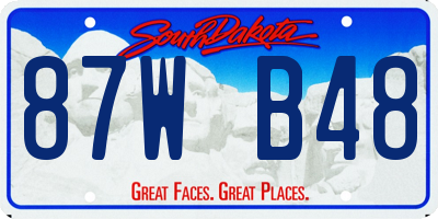 SD license plate 87WB48
