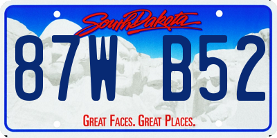 SD license plate 87WB52