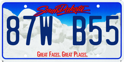 SD license plate 87WB55