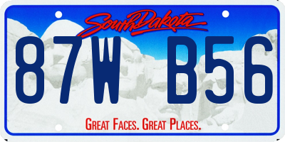 SD license plate 87WB56