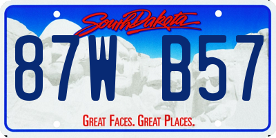 SD license plate 87WB57