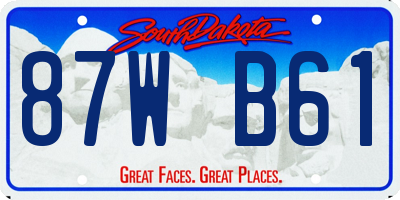 SD license plate 87WB61