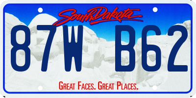 SD license plate 87WB62