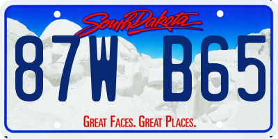 SD license plate 87WB65