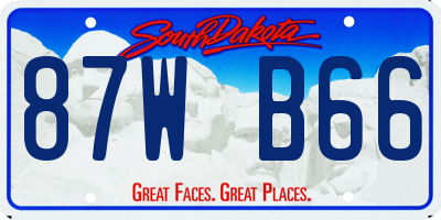SD license plate 87WB66