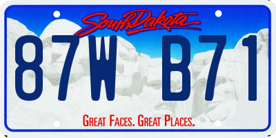 SD license plate 87WB71