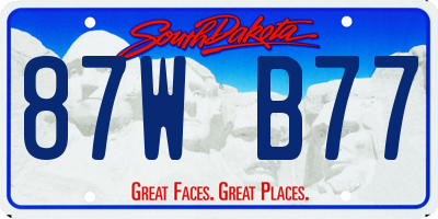 SD license plate 87WB77