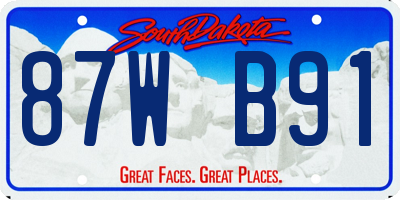 SD license plate 87WB91