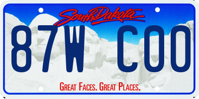 SD license plate 87WC00