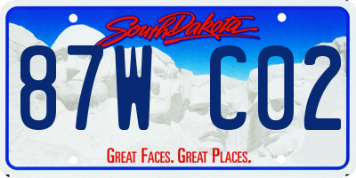 SD license plate 87WC02